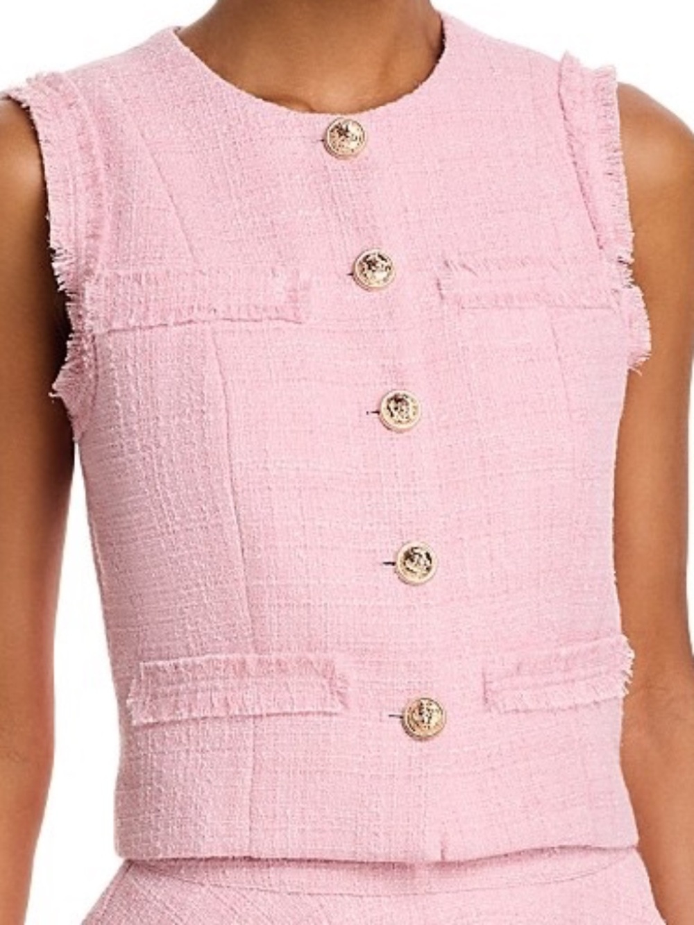 NWT Aqua Tweed Boxy Vest Pink